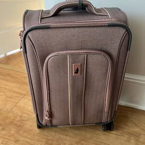 London Fog Pink Herringbone Travel Bag